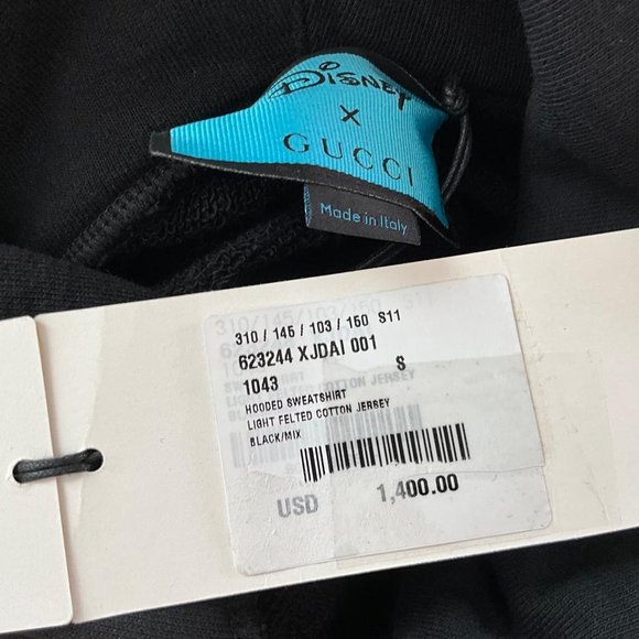 Gucci Men’s Sweatshirt Hoodie Donald Duck Graphic Printed Black Sz S - Picture 5 of 6